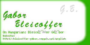 gabor bleicoffer business card